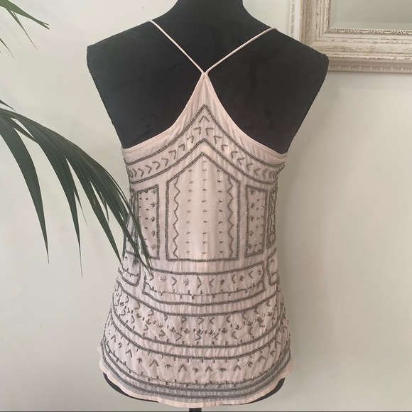 NWT Forever New Top Camisole Delicate Beaded Pink Spaghetti straps Boho Size 6 - Picture 7 of 15